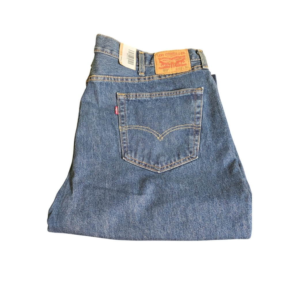 Levi's 550 Relaxed Fit Jeans Mens 42x30 Blue Denim Medium Wash NEW